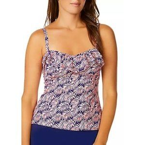 Leilani‎ 6 Pink Navy 2 Pc Swimsuit Tankini Skirt Beach Summer White Sands Tahiti